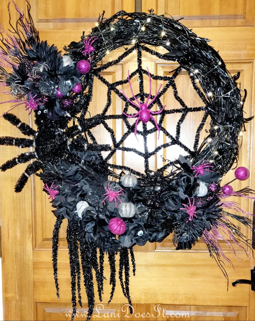 DIY Dollar Tree Halloween Wreath - That Doesn't Look Cheap Lani Does It