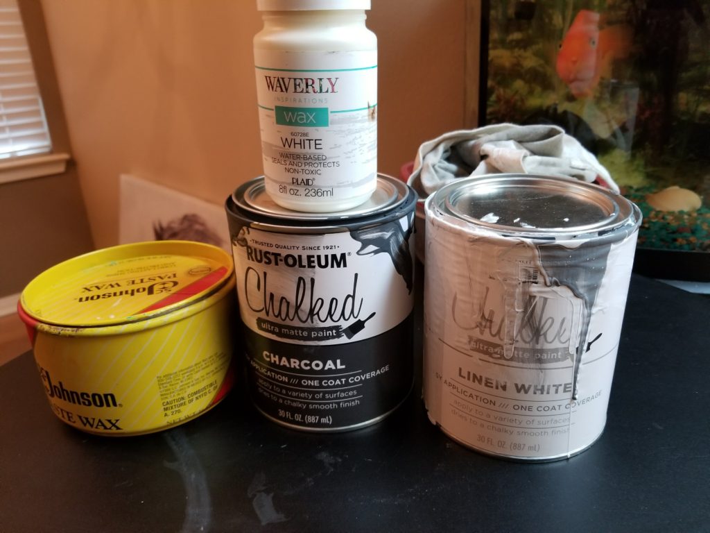  Painting Corner Shelf with Rust-Oleum CHALKED Paint & Adding Easy Faux Mirror