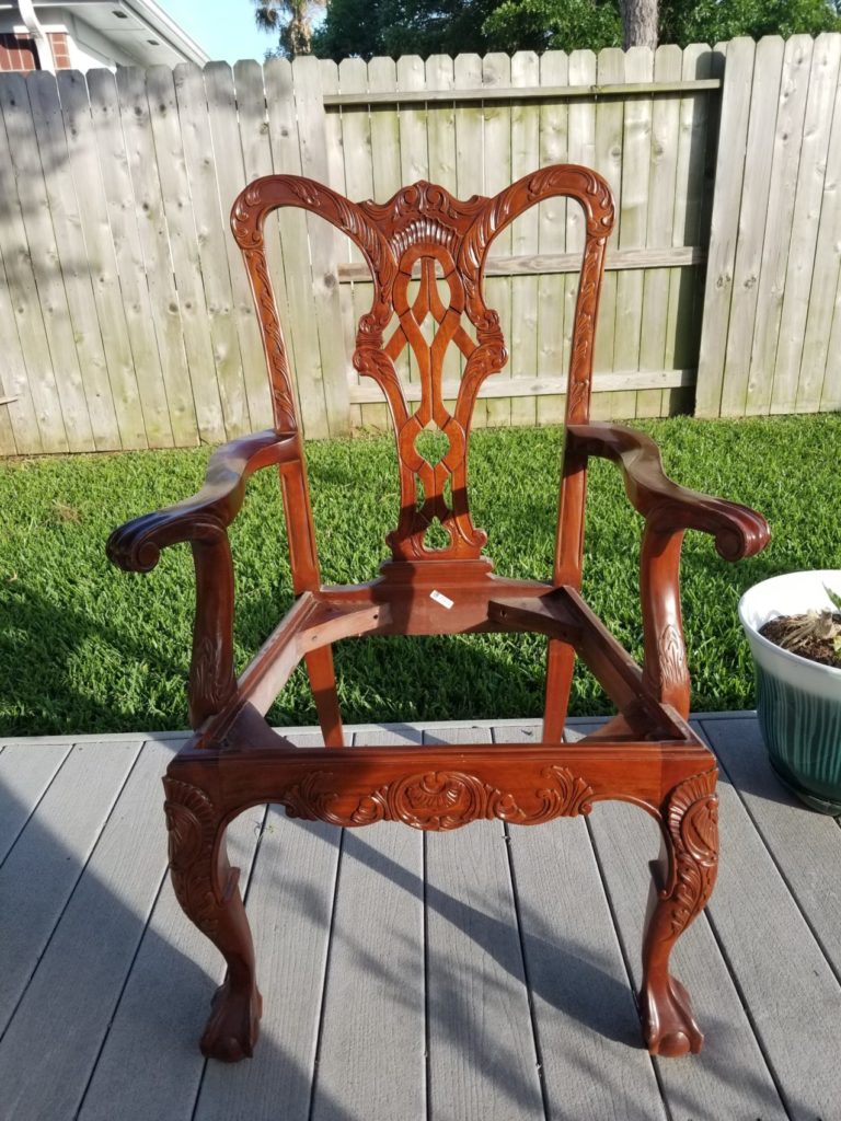 DIY Painted Chippendale Arm Chairs Makeover