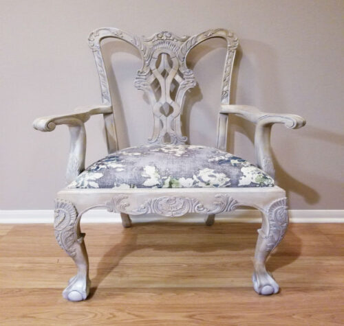 DIY Painted Chippendale Arm Chairs Makeover