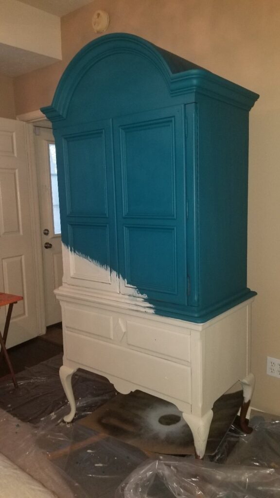 Painting My First Armoire Teal With Chalk Paint