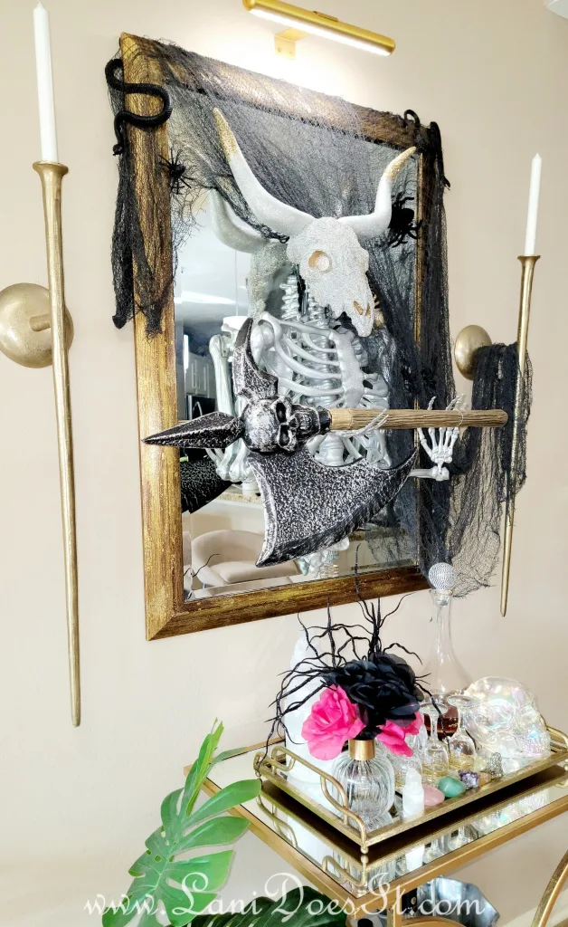 How to DIY Skeleton Mirror - Haunted Minotaur - Lani Does It - HAUNTED 3D SKELETON COMING OUT OF THE MIRROR Tutorial