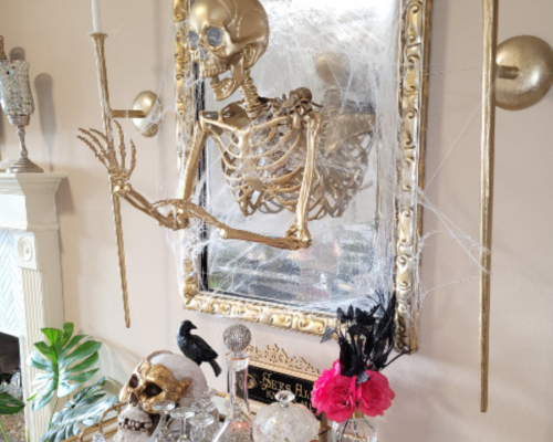 DIY Haunted Skeleton Mirror - Lani Does It