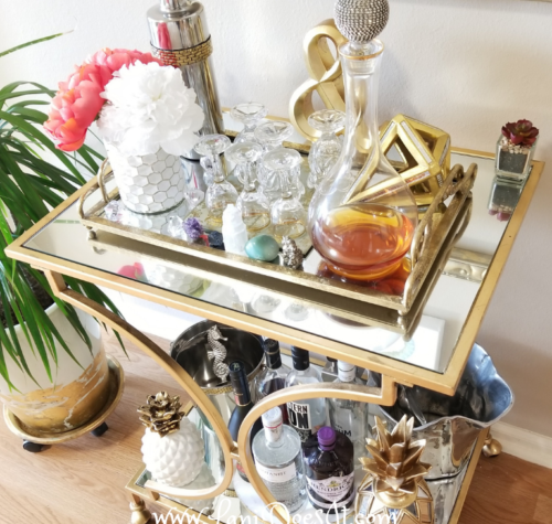 How to Style Your Gold Bar Cart