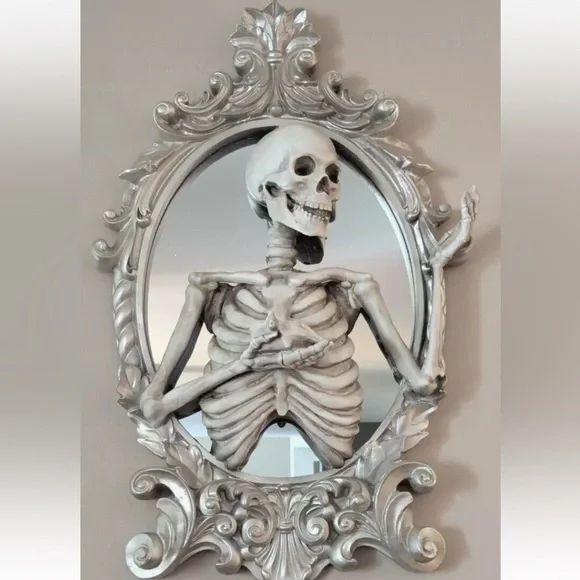 How To DIY Your Own 3D Haunted Gold Skeleton Wall Mirror - Lani Does It