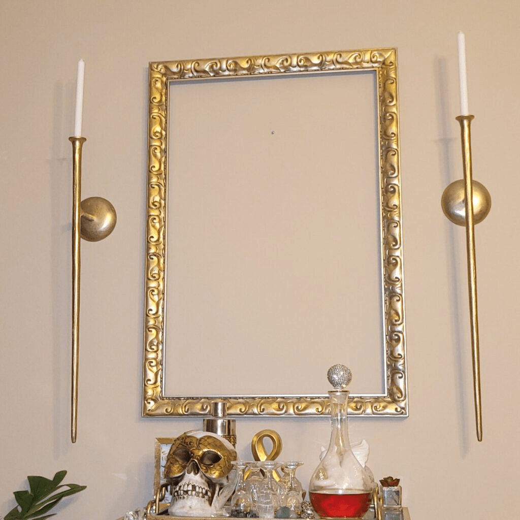 How to DIY Your Own Haunted Gold Skeleton Wall Mirror