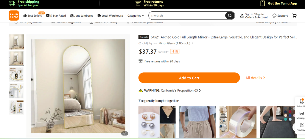 Gold arched full length mirror. Boho Glam Bliss: Budget Guest Bedroom Transformation For Under $1000 - Lani Does It