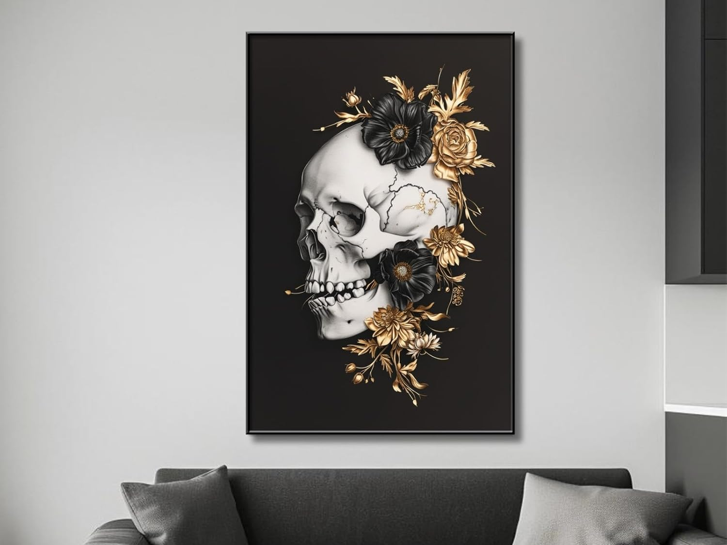 Skull Canvas Wall Art - Quick and Simple Guide to Goth Home Interior Trends - Lani Does It