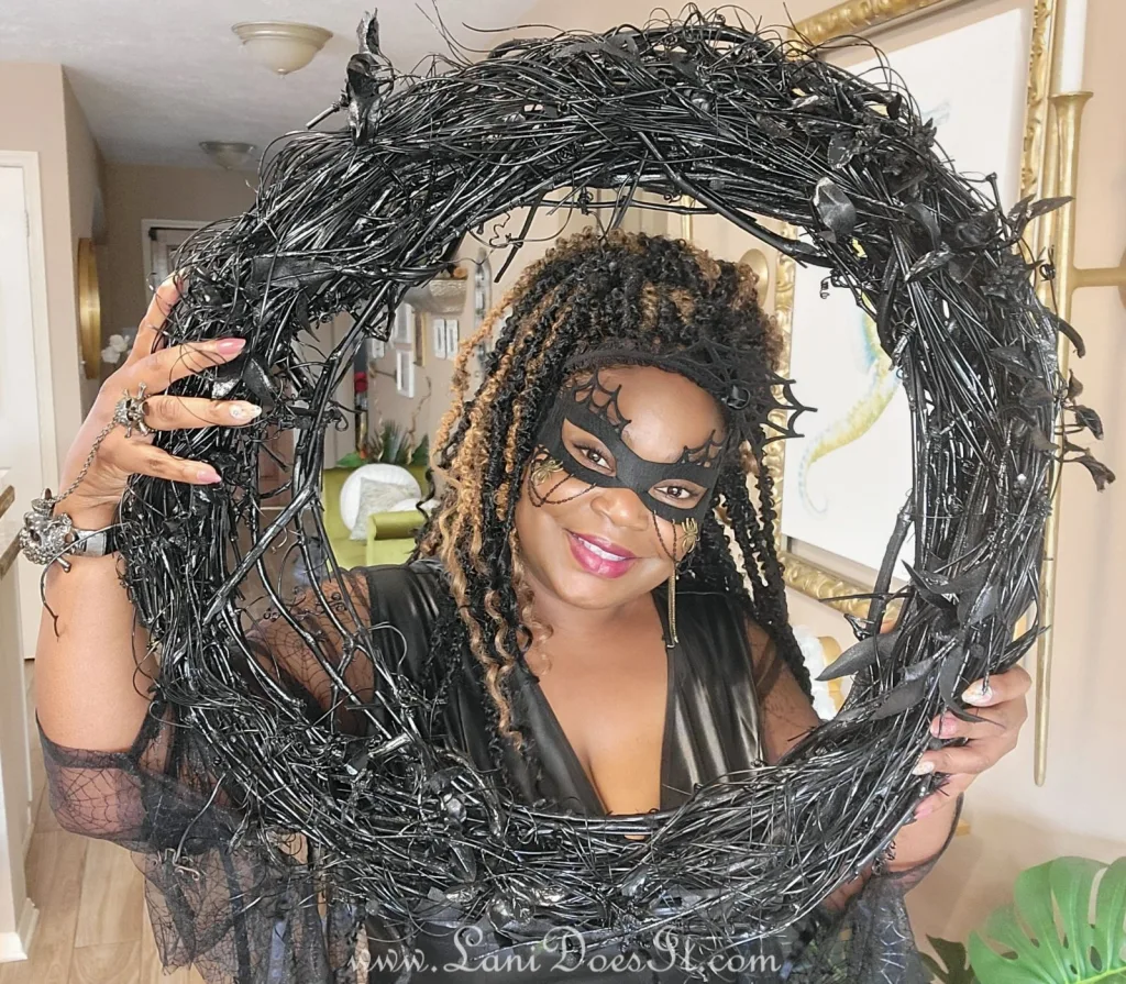 DIY Dollar Tree Halloween Wreath - That Doesn't Look Cheap - Lani Does It