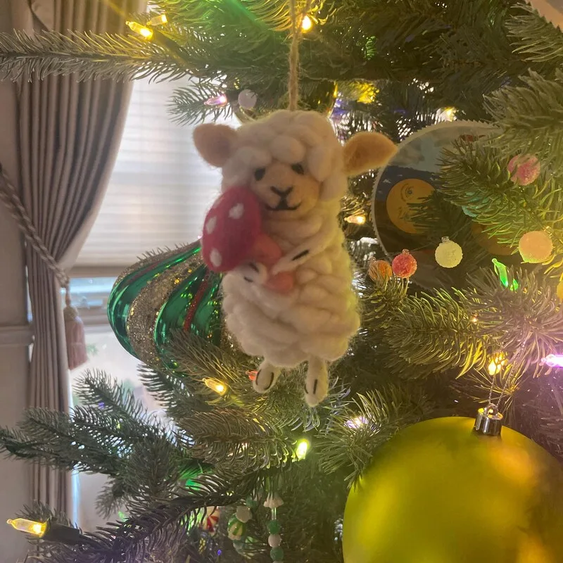 Handmade Wool Felt Sheep Ornament