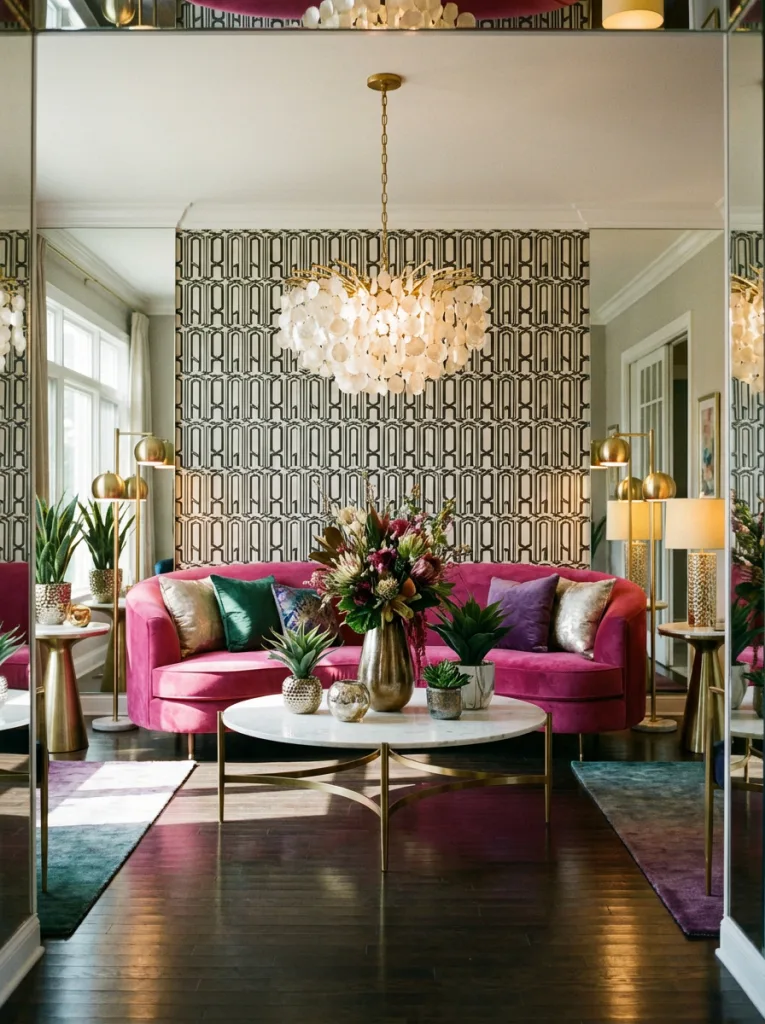 Art Deco Glam Interior Home Decor - Elegant living room