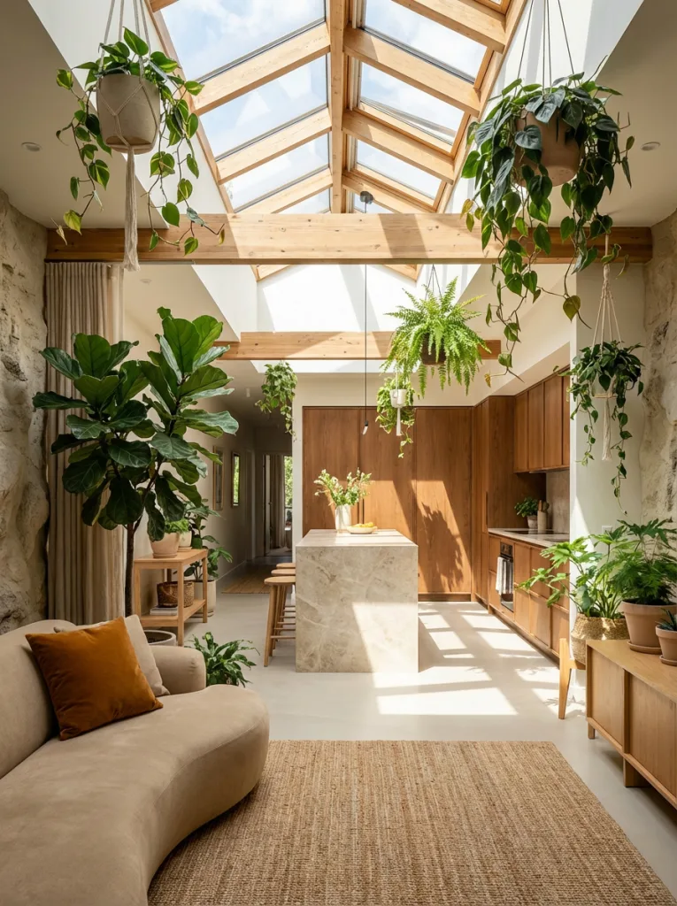 Biophilic scandinavian open floor space home interior decor - Decor DNA Quiz