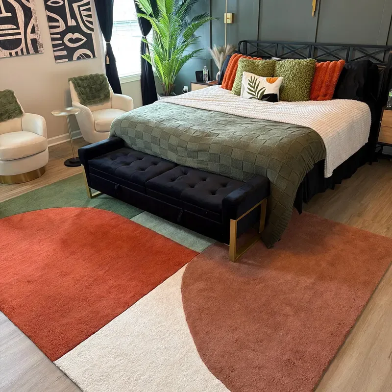 The Honest Truth About the 60-30-10 Rule in Interior Design - Aesthetic Bedroom Carpet Abstract Green