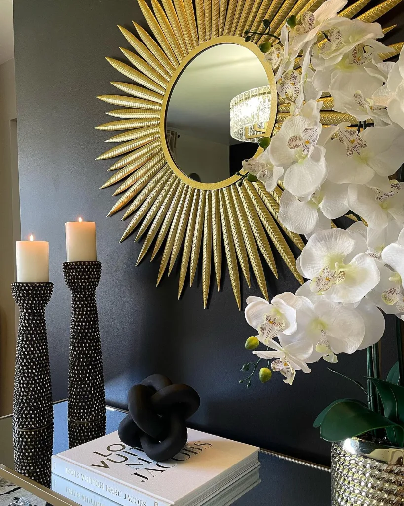 The Honest Truth About the 60-30-10 Rule in Interior Design - Luxury Creative Gold Sunburst Large Metal Wall Mirror
