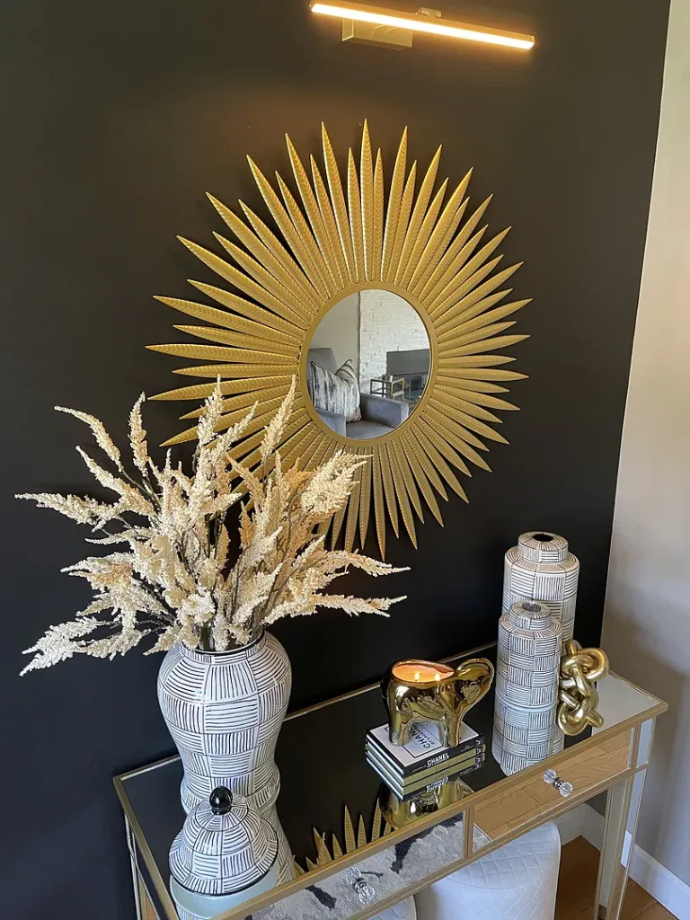 The Honest Truth About the 60-30-10 Rule in Interior Design - Luxury Creative Gold Sunburst Large Metal Wall Mirror