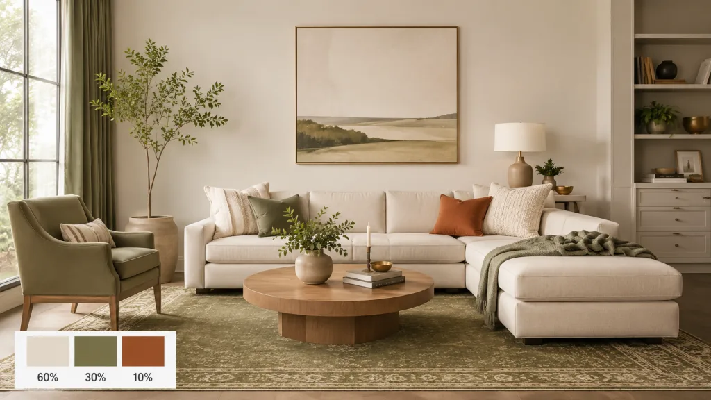 The Honest Truth About the 60-30-10 Rule in Interior Design - Living Room Color Pallet Ideas 