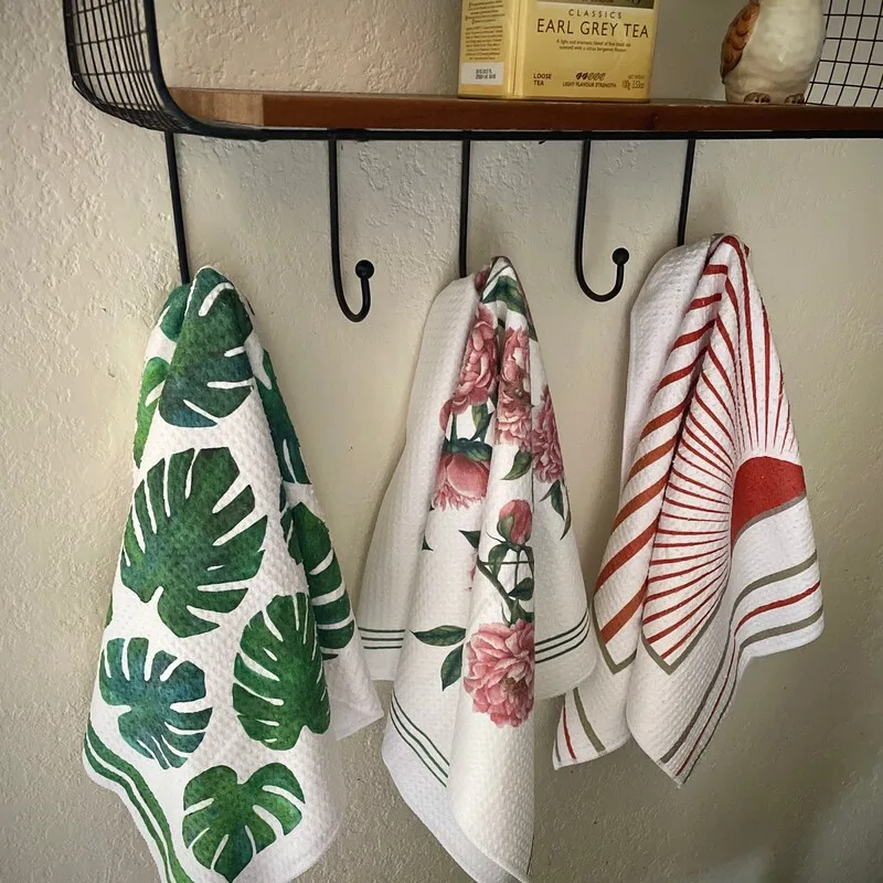 Floral Kitchen Towel for Cozy Home Atmosphere - How to Make a Rental Feel Like Home