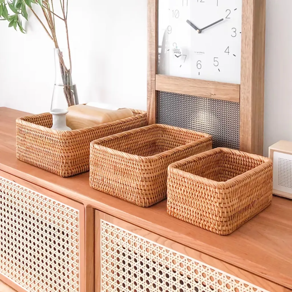 Woven Rattan Tray Basket Ideas for Your Home - The Lazy Girl’s Easy Guide to a Tidy Home