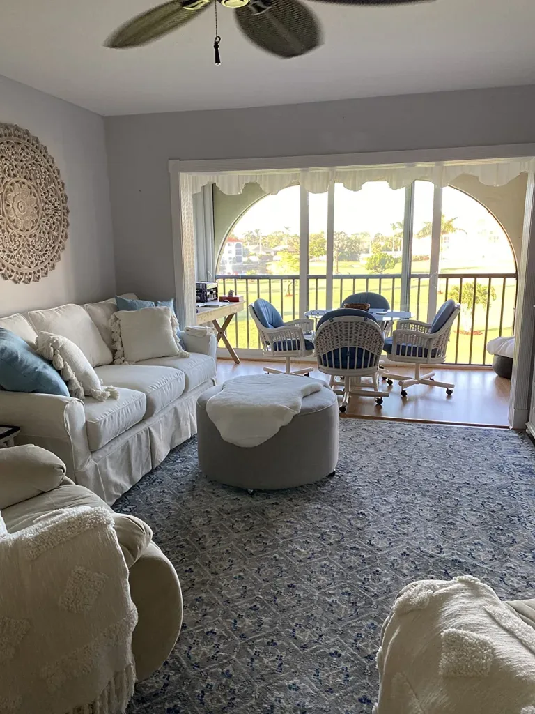 Round Light Grey/Blue Area Rug Inspiration for Living Room - How to Decorate a Living Room That Never Goes Out of Style
