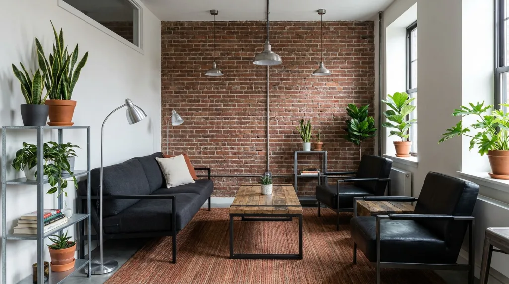 The Honest Truth About the 60-30-10 Rule in Interior Design - Industrial Style Living Room with Black and Silver Accents