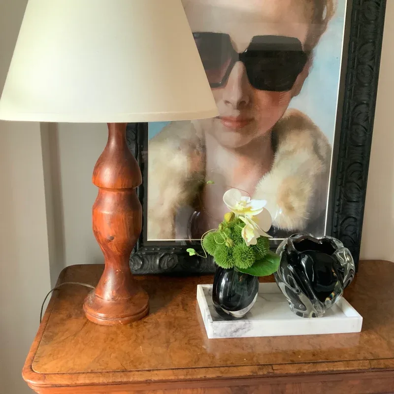 Stylish Faux Floral Arrangement With Moss Ball And Orchid Accent - Interior Designer Secrets for Making Any Space Feel Luxurious