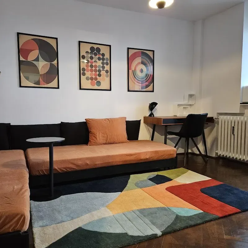 The Lazy Girl’s Easy Guide to a Tidy Home - Modern Abstract Geometric Area Rug Ideas for Living Room