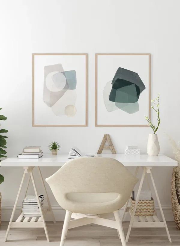 Contemporary Layered Shapes Wall Poster For Minimal Home Decor - The Lazy Girl’s Easy Guide to a Tidy Home