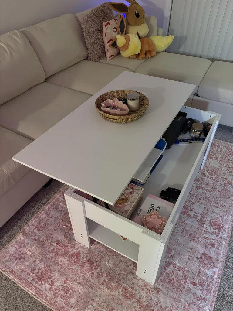 The Lazy Girl’s Easy Guide to a Tidy Home - Lift Top Coffee Table with Large Hidden Storage