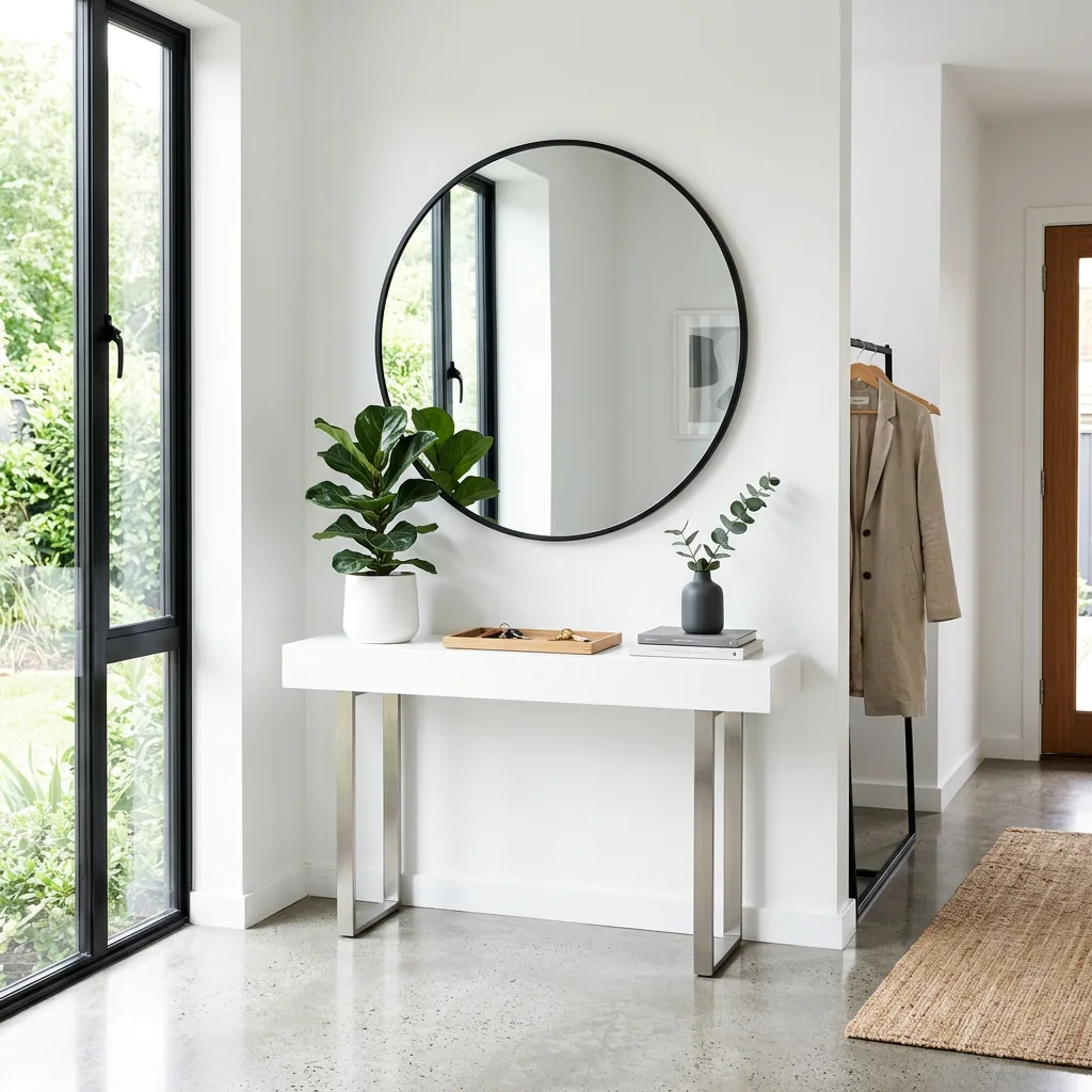 White minimalist entryway - The Rule of Three in Interior Design and How to Use It