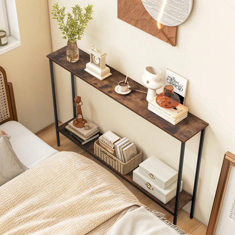 Wood Console Table with White Accent Ideas - How to Mix Patterns and Textures the Right Way