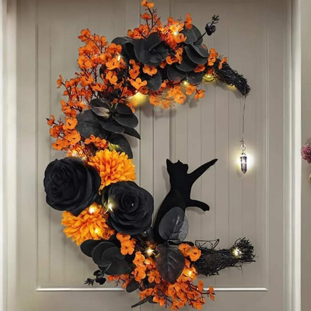 Amazon Halloween Wreaths for Front Door - Stunning Halloween Grandin Road Dupes You Can Actually Afford