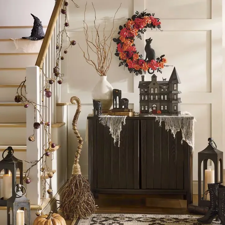 Stunning Halloween Grandin Road Dupes You Can Actually Afford - Grandin Road Crescent Cat Wreath