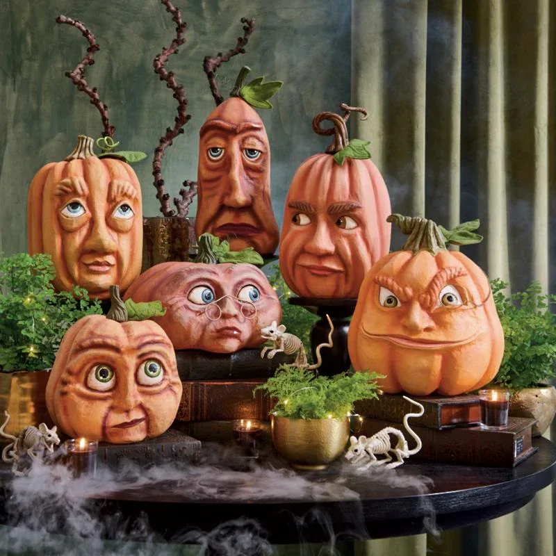 Grandin Road Halloween Expressive Pumpkins Decors - Stunning Halloween Grandin Road Dupes You Can Actually Afford