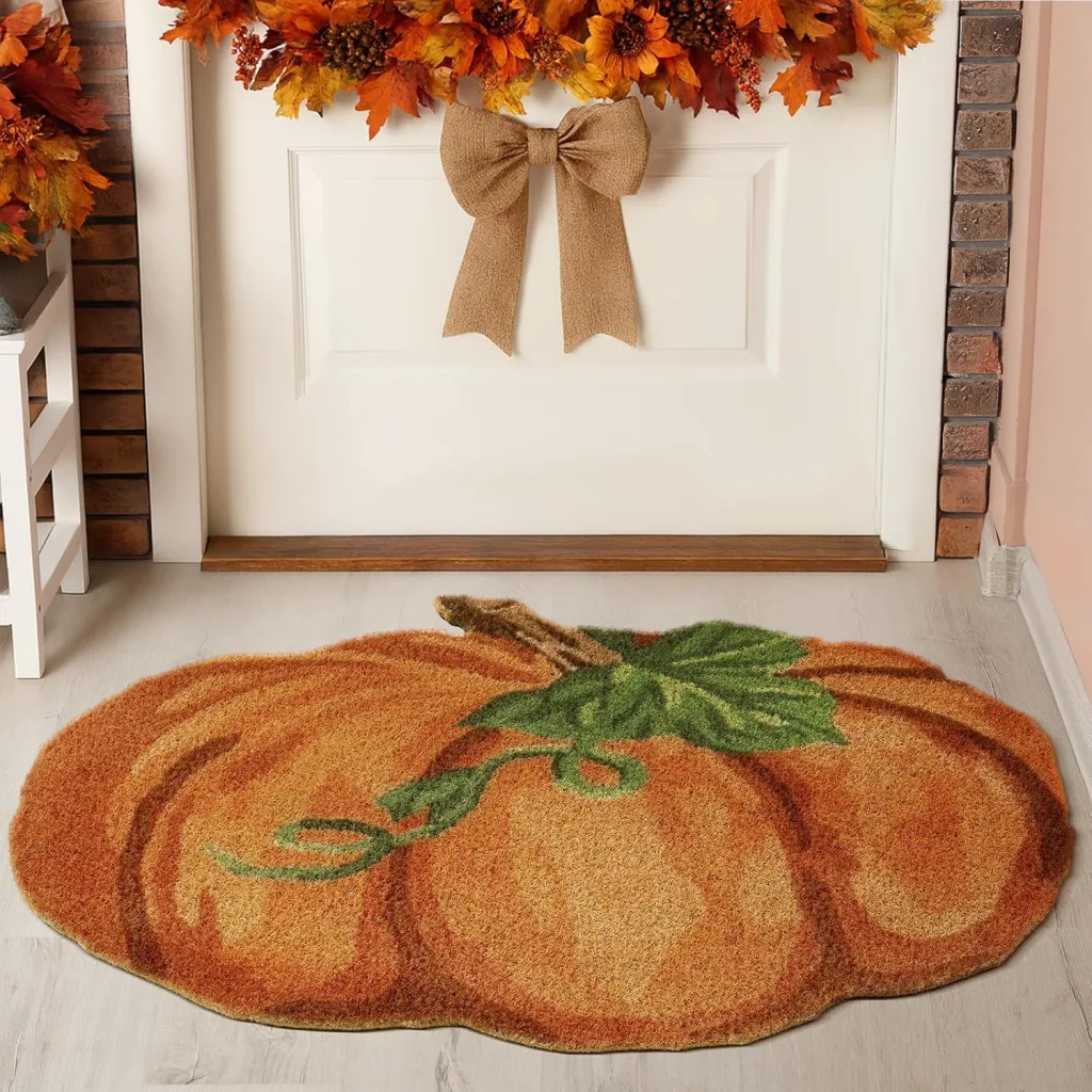 Amazon Welcome Mat Pumpkin Coir Doormat - Stunning Halloween Grandin Road Dupes You Can Actually Afford