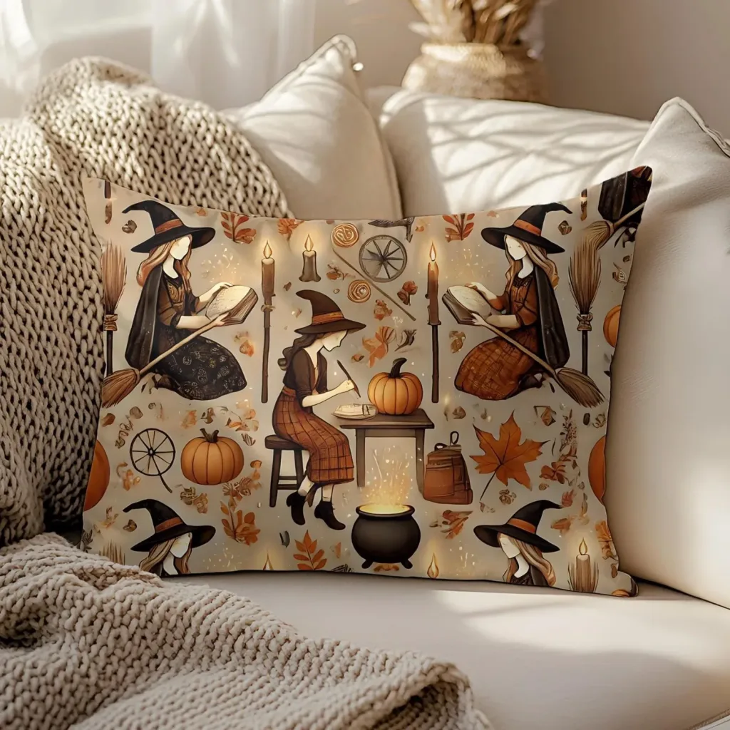 Autumn Witches Lumbar Pillow - Stunning Halloween Grandin Road Dupes You Can Actually Afford