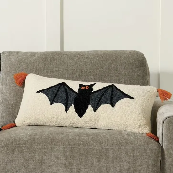 Grandin Road Halloween Hooked Bat Pillow