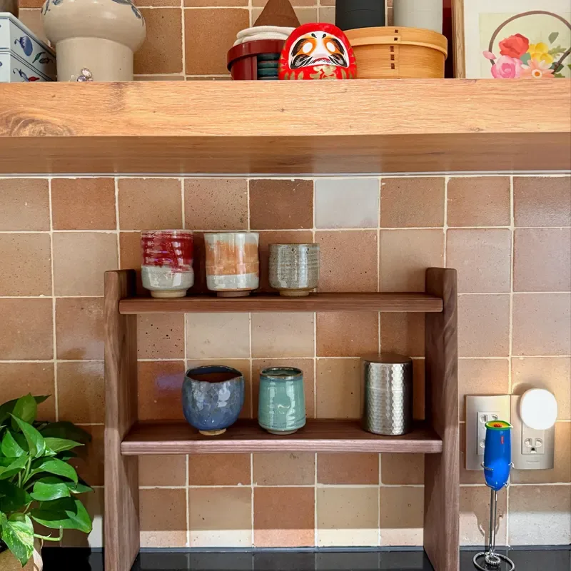 Minimal Solid Wood Mug Shelf Ideas for Countertops - How to Make Your Kitchen Look Expensive on a Budget