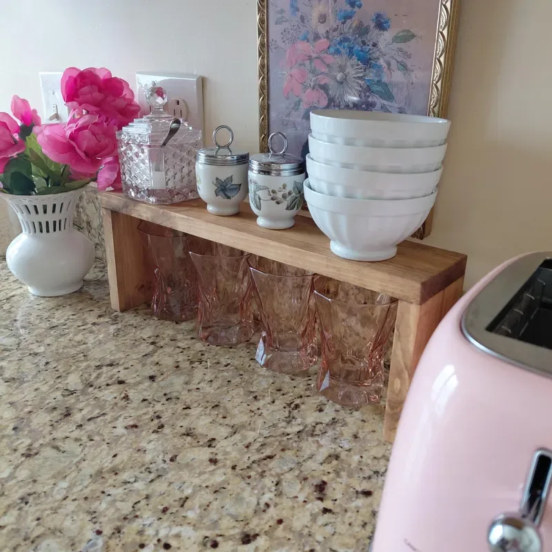 Countertop Wood Modern Shelf Organizer Ideas - How to Make Your Kitchen Look Expensive on a Budget