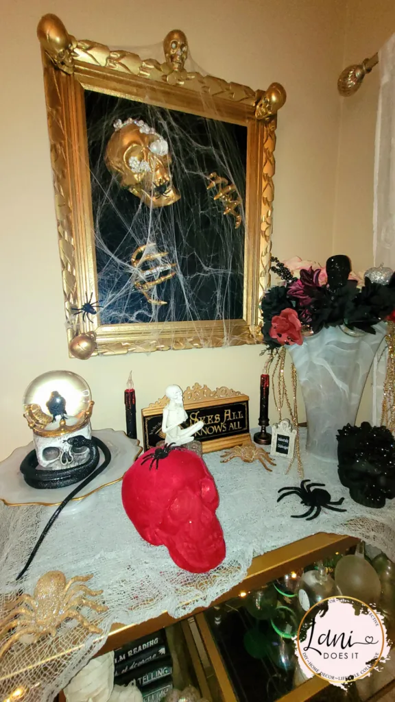 DIY Skeleton Mirror - Beautiful Ways to Use Skeletons in Your Halloween Decor