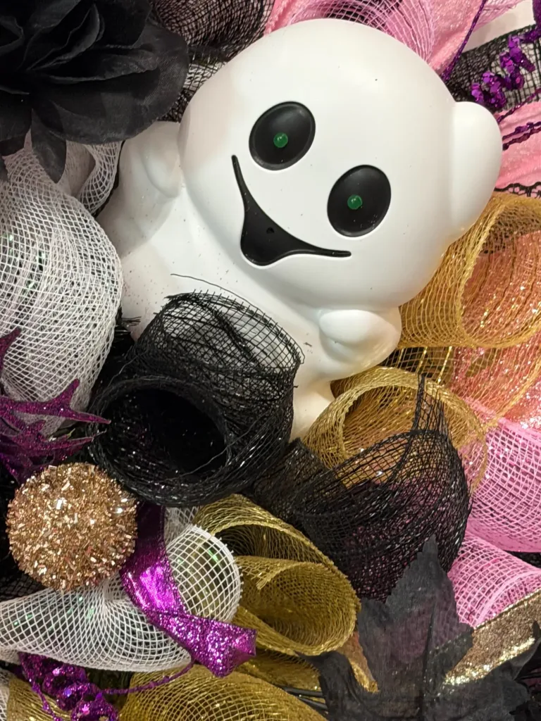 Pink Halloween Themed Wreath Ideas - How to Style Halloween Decor You Already Own in a Completely New Way