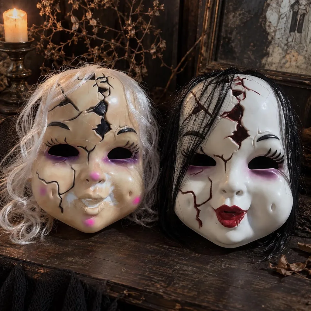 Creepy Doll Mask with Hair Ideas - Halloween Doll Decor Ideas That Are Creepy in the Best Way