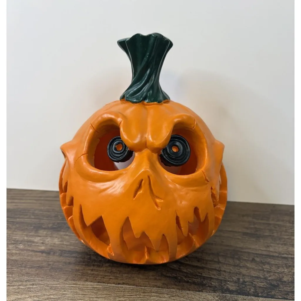 Spooky Halloween 8" Pumpkin Candle Light Holder